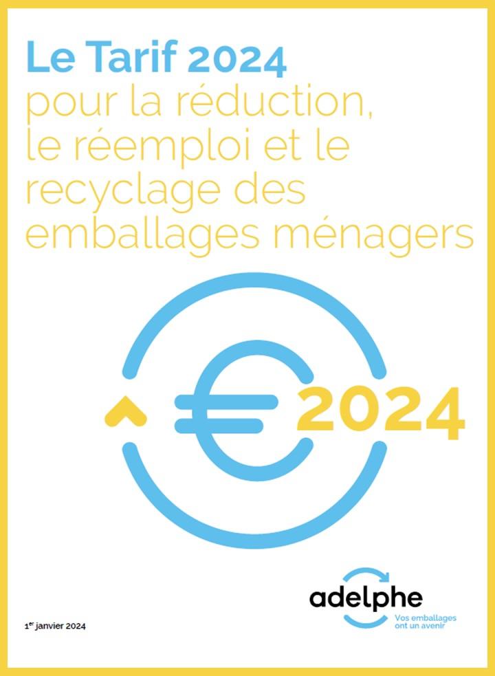 Tarif 2024 pour la réduction, le réemploi et le recyclage des emballages ménagers